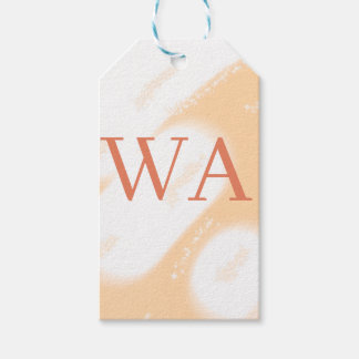 Étiquettes-cadeau Monogramme rétro gras blanc orange pêche pastel no