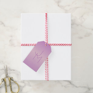 Étiquettes-cadeau Monogramme superposé unique Rose lavande doux