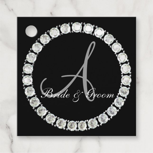 Étiquettes Cadeau Monogramme transparent Un personnalisable (Devant)