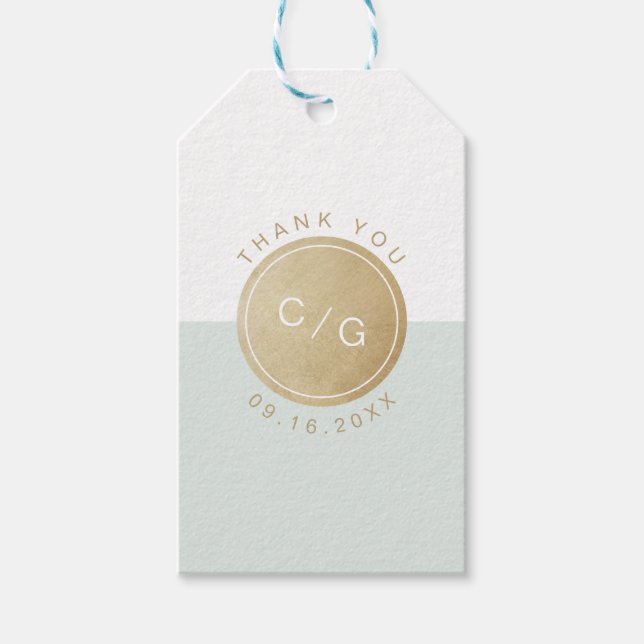 Étiquettes-cadeau Monographie de mariage moderne minimaliste modifia (Devant)