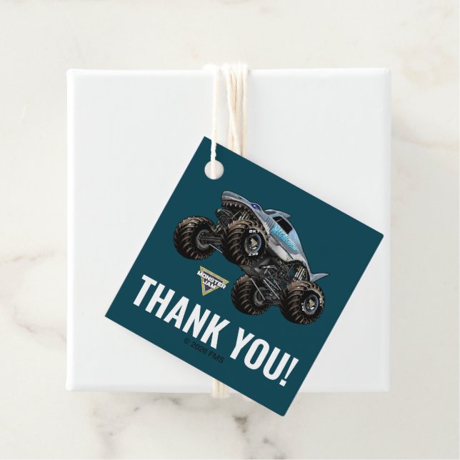Étiquettes Cadeau Monster Jam Mégalodon Merci (En situation)