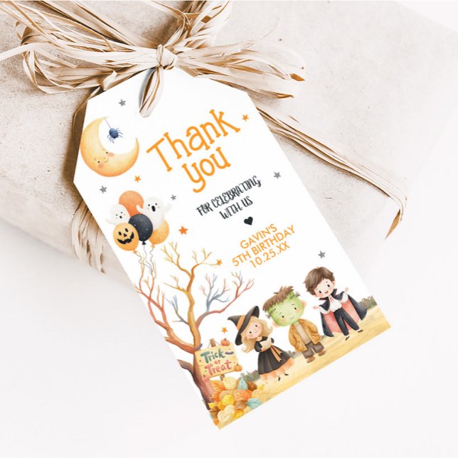 Étiquettes-cadeau Monsters Costume d'Halloween Anniversaire Favorise (Calling All Monsters Costume Halloween Birthday Party Favor Tags)