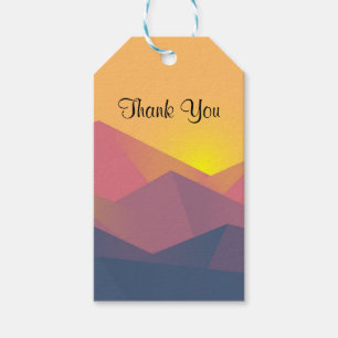 Étiquettes-cadeau Montagnes Rustiques Merci minimaliste géométriqu