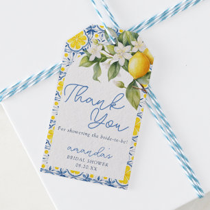Étiquettes-cadeau Montre de Mariage Carrelage Méditerranéen Citron M