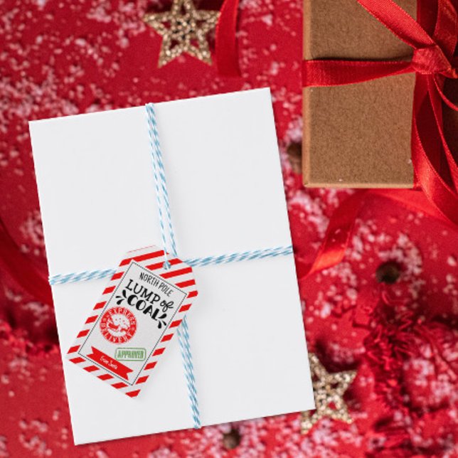 Étiquettes-cadeau Morceau de Charbon Noël drôle funky Secret Santa (Créateur téléchargé)