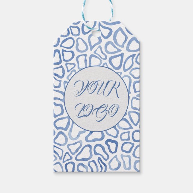 Étiquettes-cadeau Mosaïque bleue (Devant)