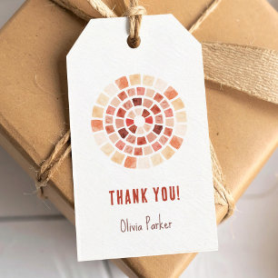 Étiquettes-cadeau Mosaïque circulaire merci