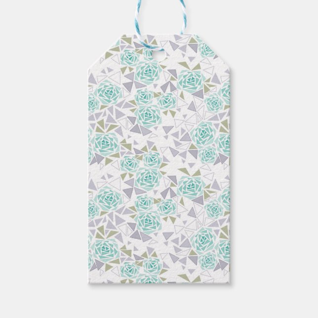 Étiquettes-cadeau Mosaïque, fleurs (Devant)