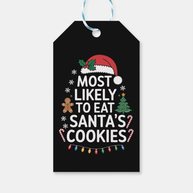 Étiquettes-cadeau Most Likely To Eat Santas (Dos)