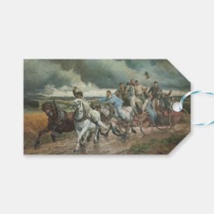 Étiquettes-cadeau Moteur de feu vintage (par Eugène Burnand)
