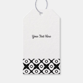 Étiquettes-cadeau Motif arabesque symétrique noir et blanc gras