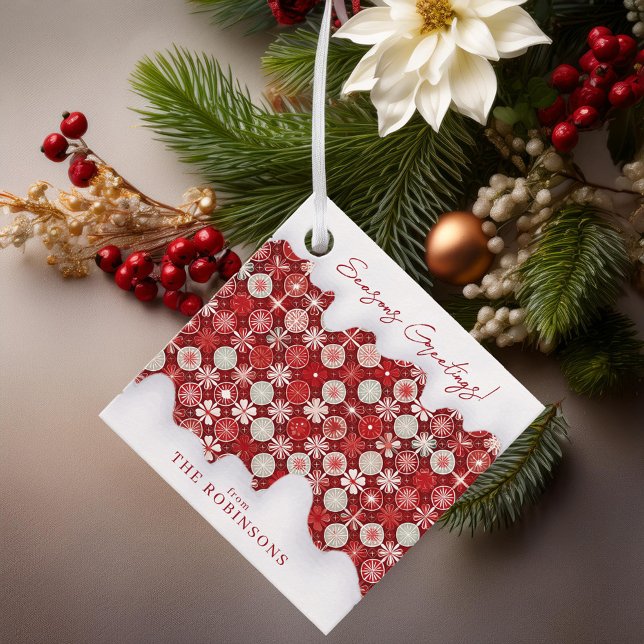 Étiquettes Cadeau Motif blanc rouge Noël #13 ID1009 (Créateur téléchargé)