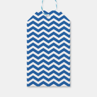 Étiquettes-cadeau Motif bleu blanc Chevron