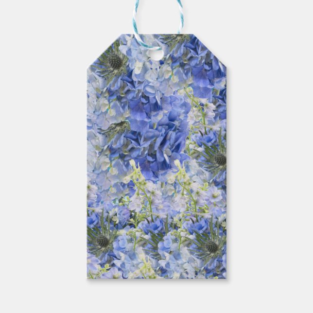 Étiquettes-cadeau Motif Blue Hydrangeas (Devant)