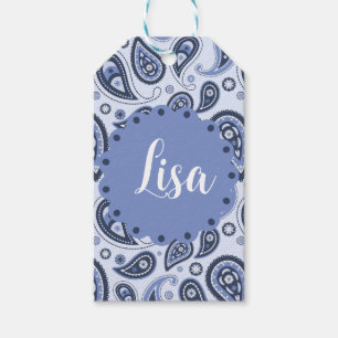 Étiquettes-cadeau Motif Blue Paisley