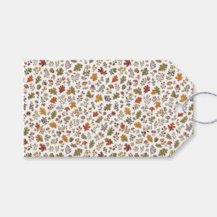 Étiquettes-cadeau Motif Bois de Champignons de Feuilles de l'Automne