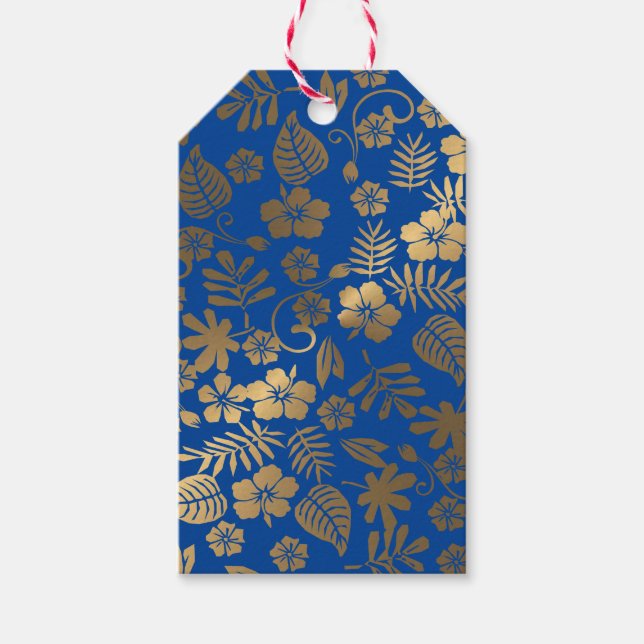 Étiquettes-cadeau Motif botanique doré  (Devant)