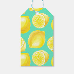 Étiquettes-cadeau Motif citrons aquarelle