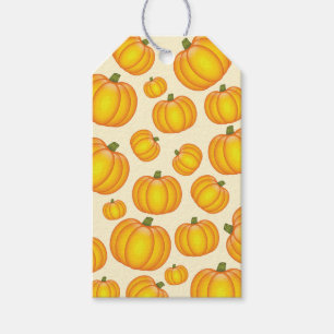 Étiquettes-cadeau Motif Citrouille de dessin animé orange