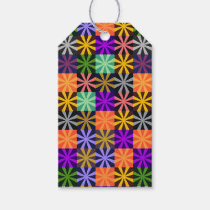 Étiquettes-cadeau Motif coloré d'étoile de fleur