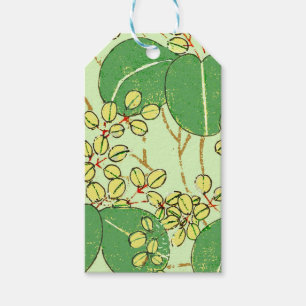 Étiquettes-cadeau Motif d'art botanique floral de la feuille japonai