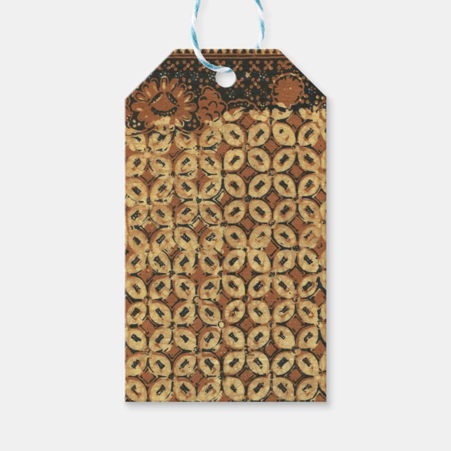 Étiquettes-cadeau Motif d'art Coffee Bean Batik (Devant)