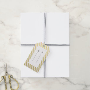 Étiquettes-cadeau Motif de bandes blanches Gold Foil