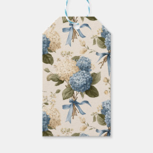 Étiquettes-cadeau Motif de bouquet d'hortensia vintage