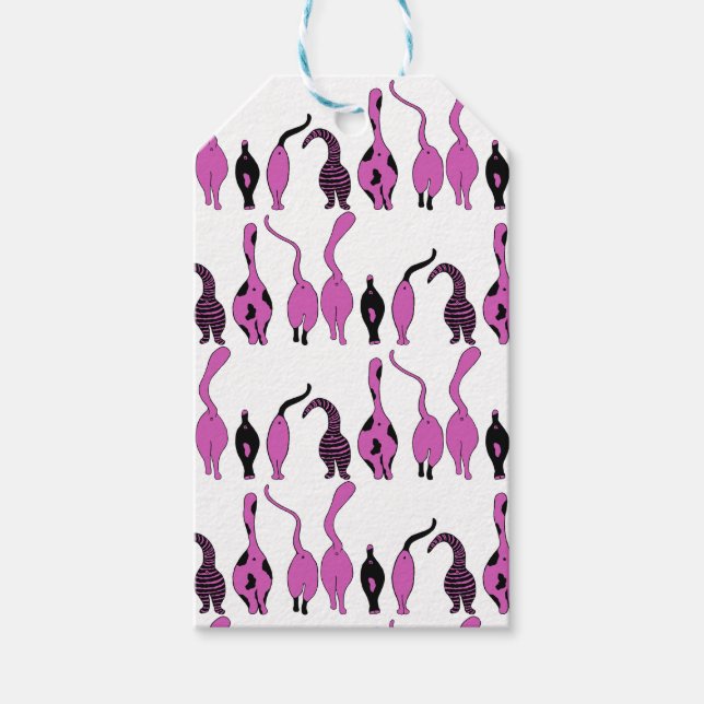 Étiquettes-cadeau Motif de boutons de chats violets (Devant)