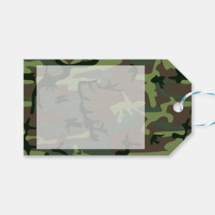 Étiquettes-cadeau Motif de brun de vert de Camo de camouflage