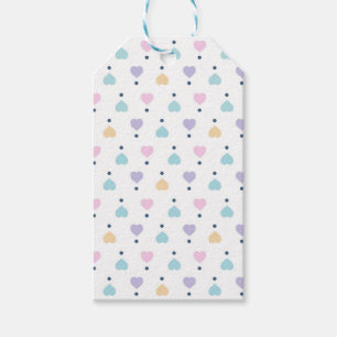 Étiquettes-cadeau Motif de cœur d'amour pastel