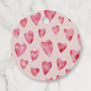 Étiquettes Cadeau Motif de cœur d'amour rose
