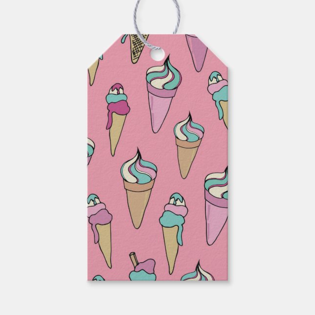 Étiquettes-cadeau Motif de cône de glace (Devant)