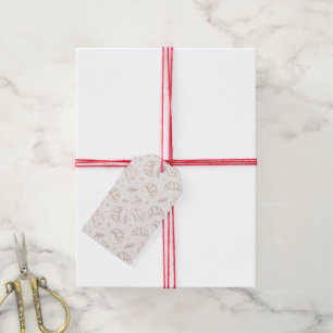 Étiquettes-cadeau Motif de croissant de boulangerie de Noël mignon