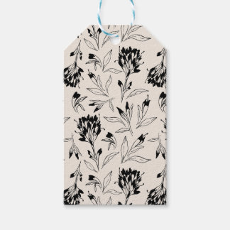 Étiquettes-cadeau Motif de croquis botanique floral minimaliste mode