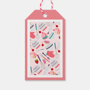 Étiquettes-cadeau Motif de cuisson Cupcake rose