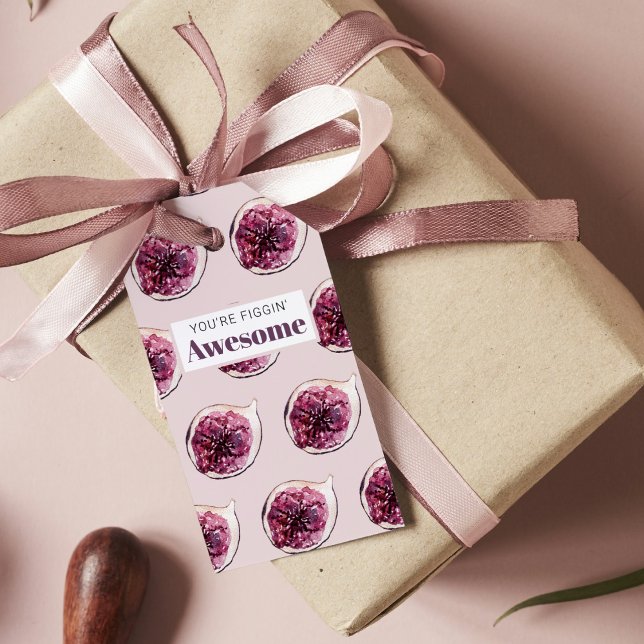 Étiquettes-cadeau Motif de Fig violet moderne & Vous êtes Figgin' Aw (Créateur téléchargé)
