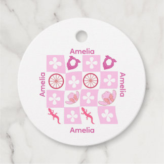 Étiquettes Cadeau Motif de fille À damiers personnalisée