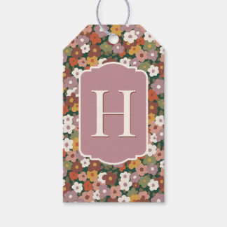 Étiquettes-cadeau Motif de fleurs festives d'automne
