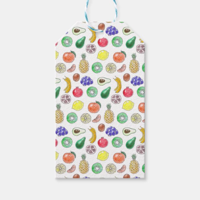 Étiquettes-cadeau Motif de fruits (Devant)