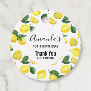 Étiquettes Cadeau Motif de fruits aux citrons jaunes