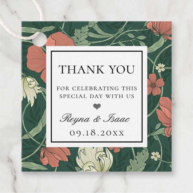 Étiquettes Cadeau Motif de jardin anglais vintage (Devant)