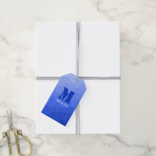 Étiquettes-cadeau Motif de maillage géométrique bleu foncé