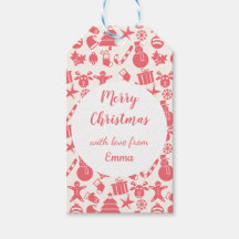 Motif de Noël Rouge Mignon - Festif et Amusant