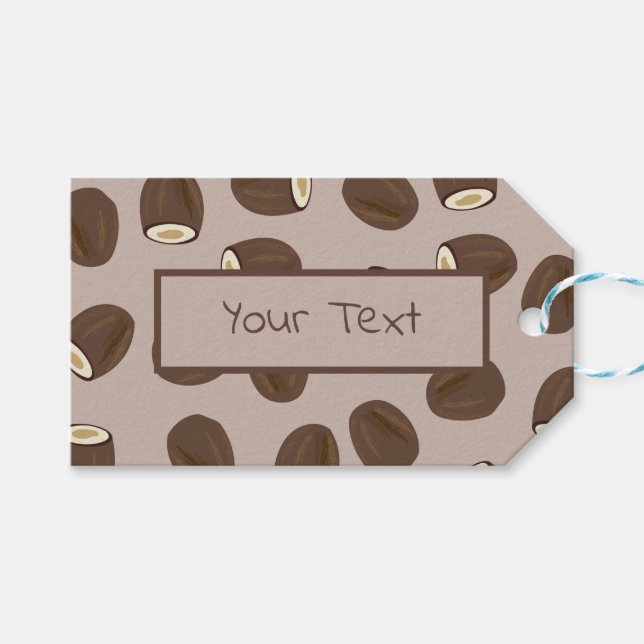 Étiquettes-cadeau Motif de noix de coco customisé (Devant (Horizontal))