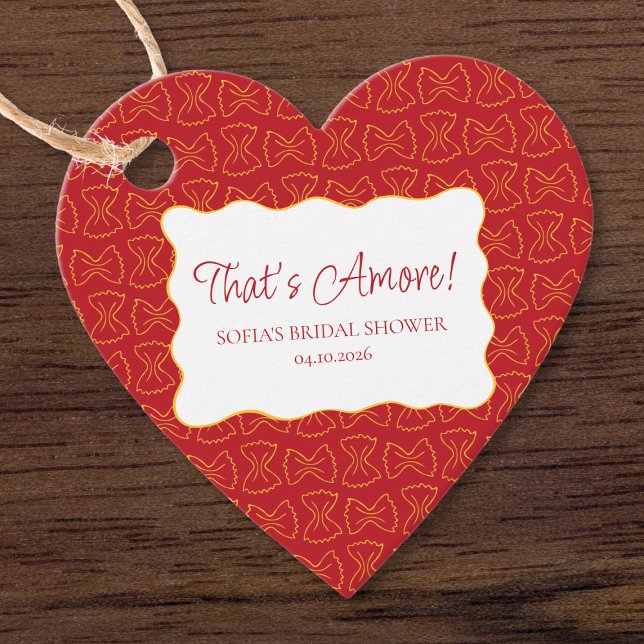 Étiquettes Cadeau Motif de pâtes C'est Amore Italian Shower de maria (Créateur téléchargé)