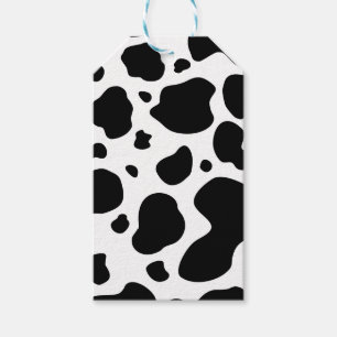 Étiquettes-cadeau Motif de points de vache Poster de animal noir et