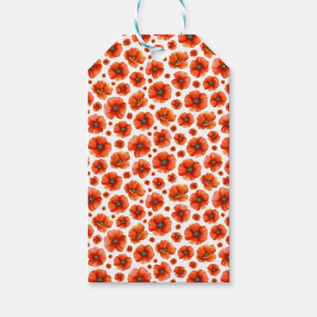 Étiquettes-cadeau Motif de puces d'aquarelle (Devant)