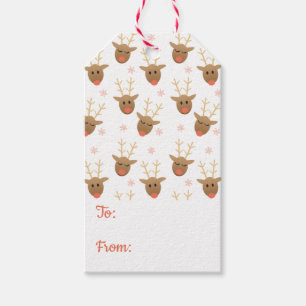 Étiquettes-cadeau Motif De Rindeer À Et De L'Orange