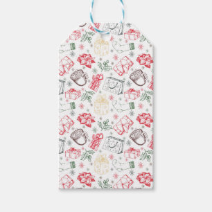Étiquettes-cadeau Motif de style vintage Joyeux Noël coloré
